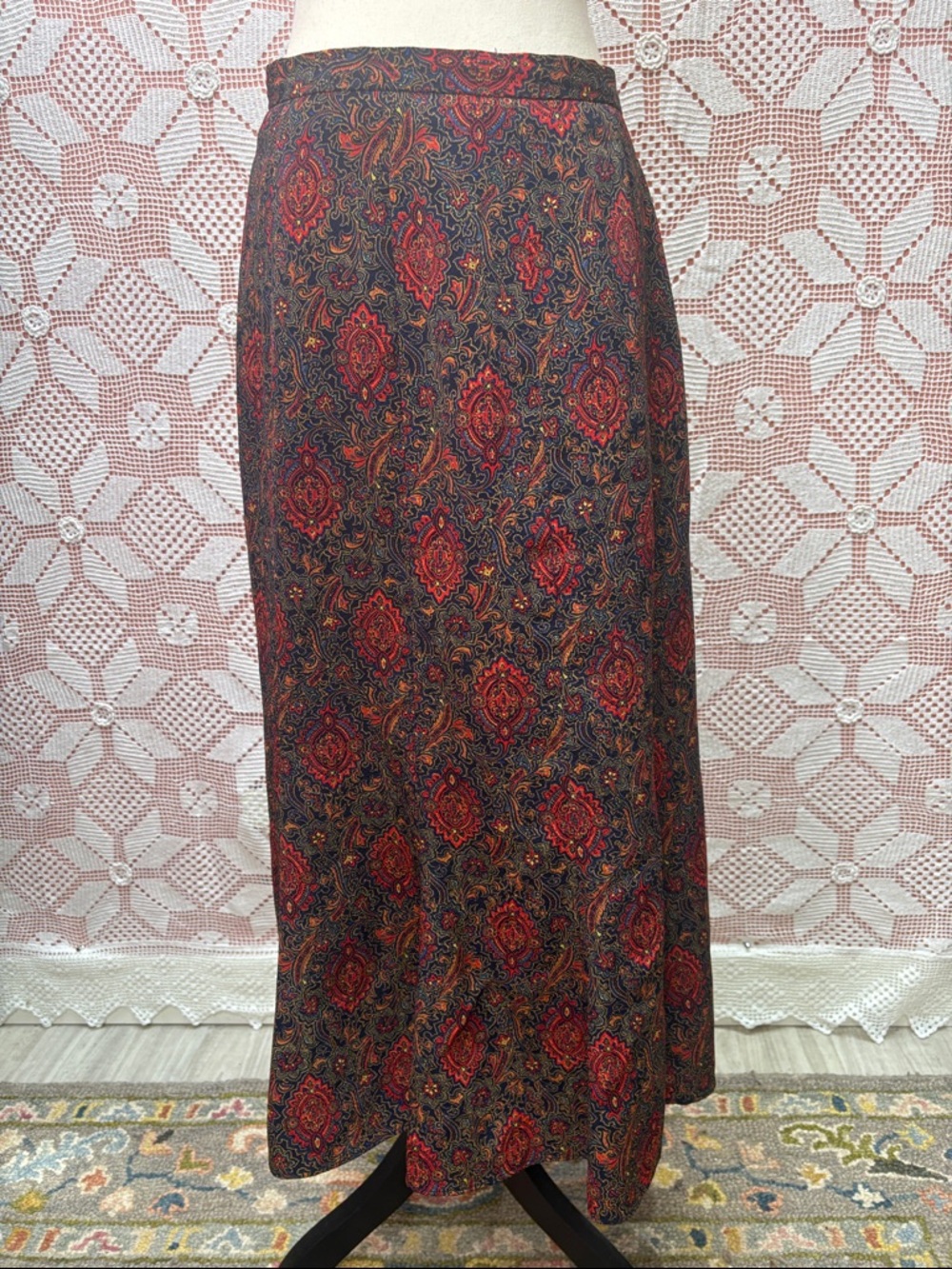 Vintage Selma K Paisley Midi Skirt